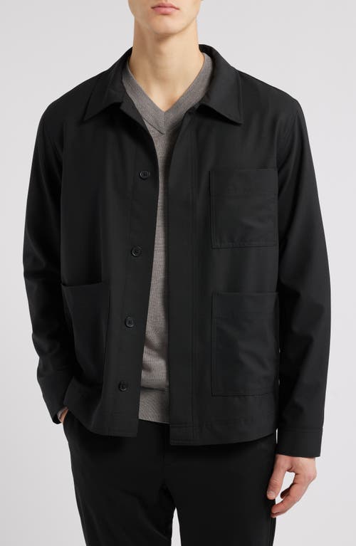 NN07 Olav 1088 Wool Blend Overshirt in Black 