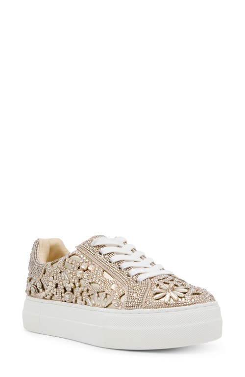 Shop Betsey Johnson Reily Sneaker In Light Gold