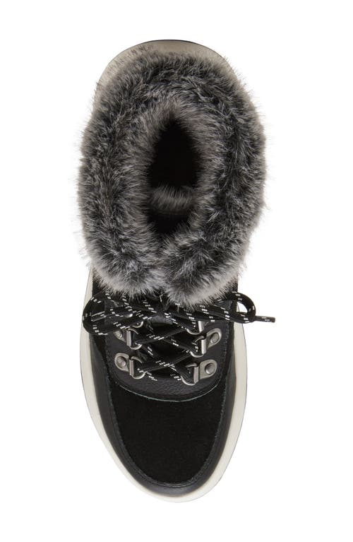 Blondo Ante Waterproof Faux Fur Trim Boot In Black Suede