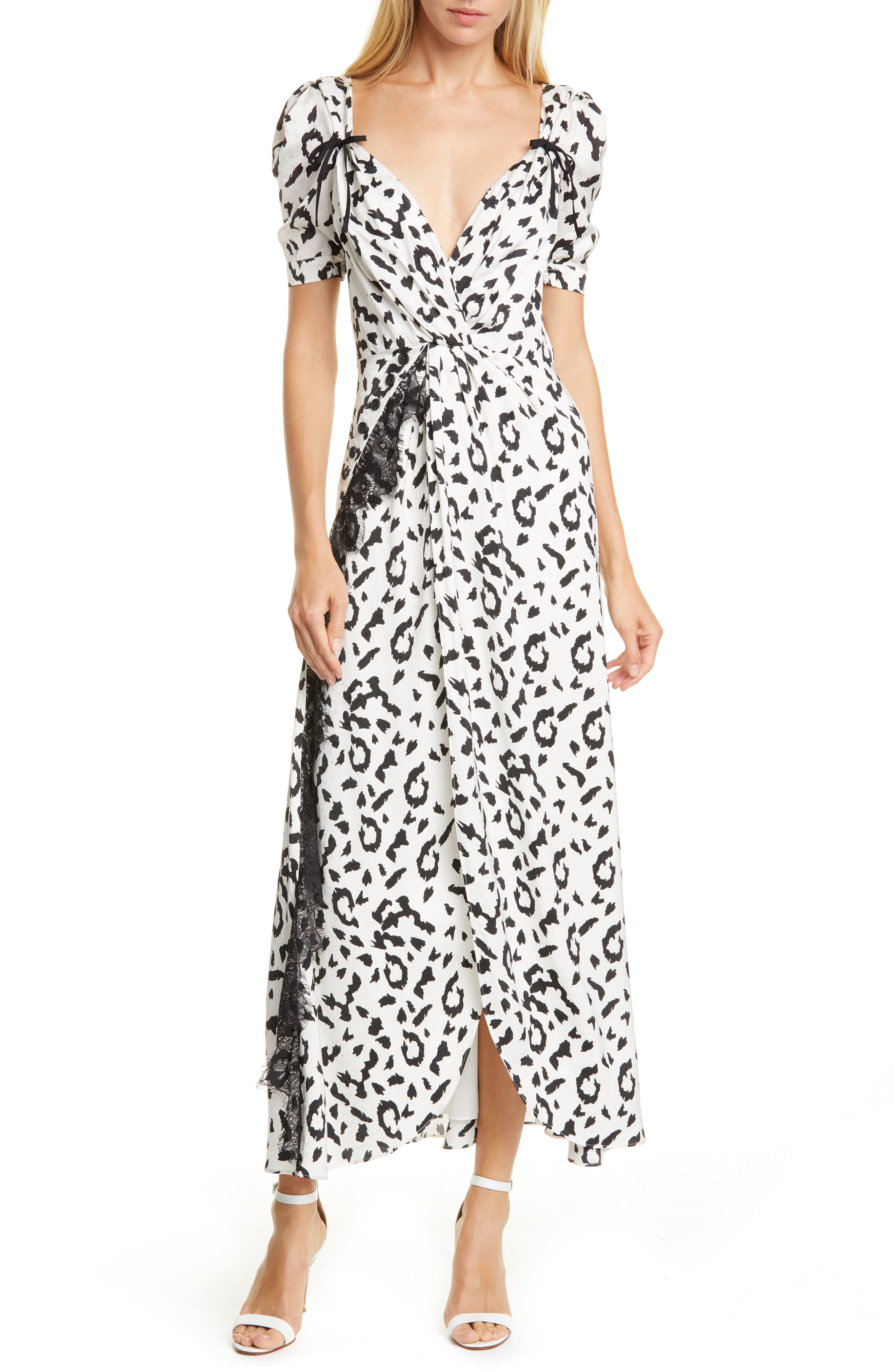 leopard print twist front dress