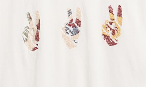 John Varvatos Multi Peace Hand Organic Cotton Graphic T-shirt In Salt