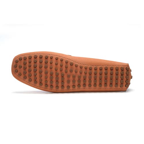 Carlos Santana Ritchie Penny Loafer In Peach Nubuck