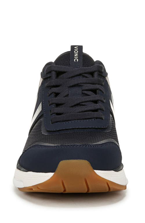 Shop Vionic Strider Tech Walking Shoe In Navy Blazer