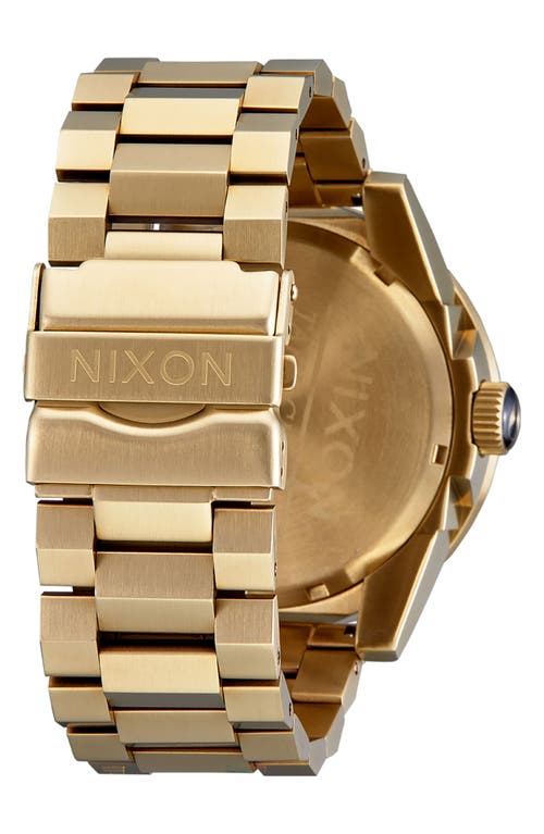 Shop Nixon The Corporal Bracelet Watch, 48mm In Yellow Gold/black