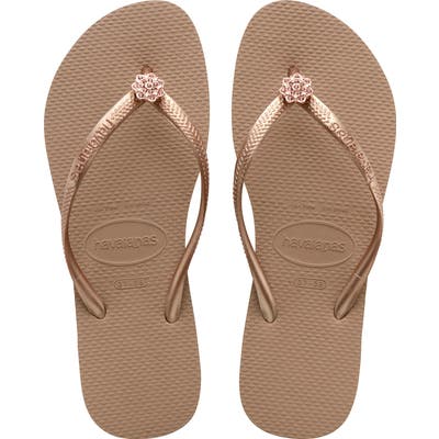 Havaianas Slim Crystal Poem Flip Flop, 1/42 BR - Metallic