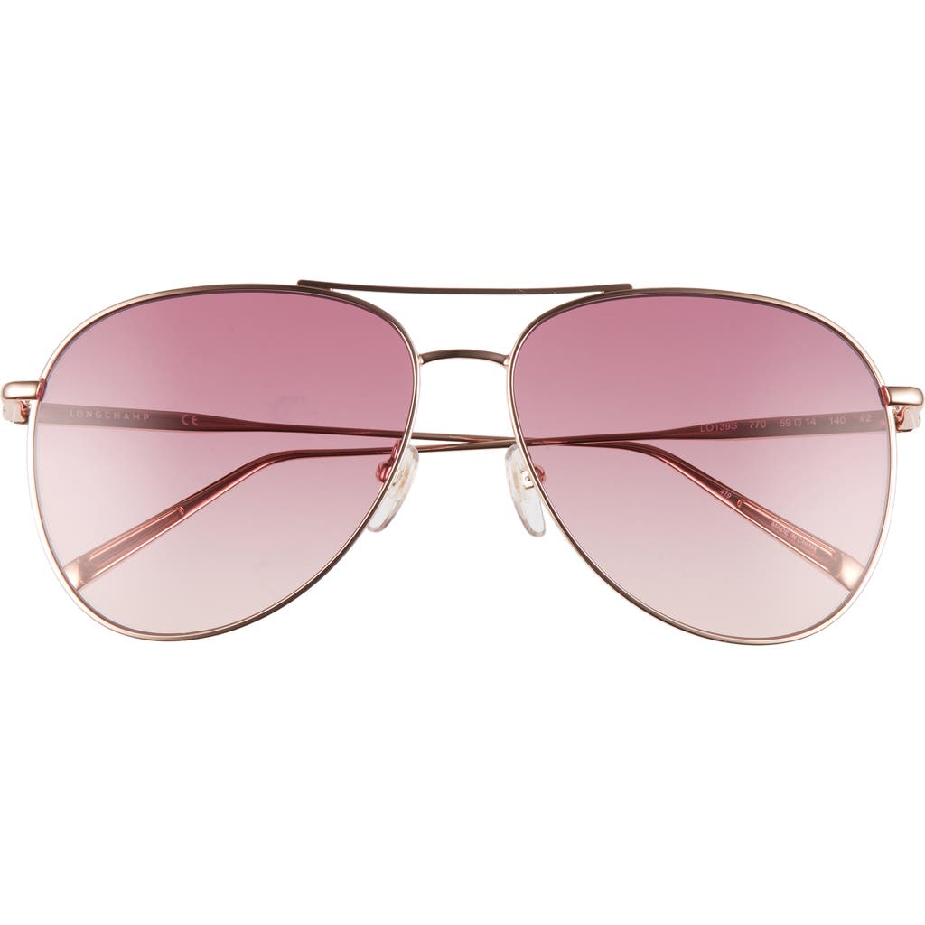 Longchamp Classic 59mm Gradient Aviator Sunglasses In Rose Gold/rose Gradient