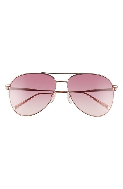 Longchamp Classic 59mm Gradient Aviator Sunglasses In Rose Gold/rose Gradient