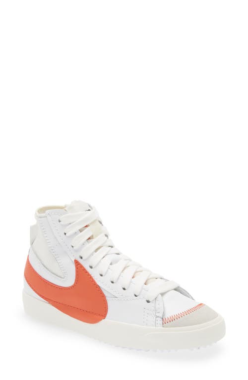 Nike Blazer Mid '77 Jumbo High Top Sneaker in White/Mantra Orange/Sail