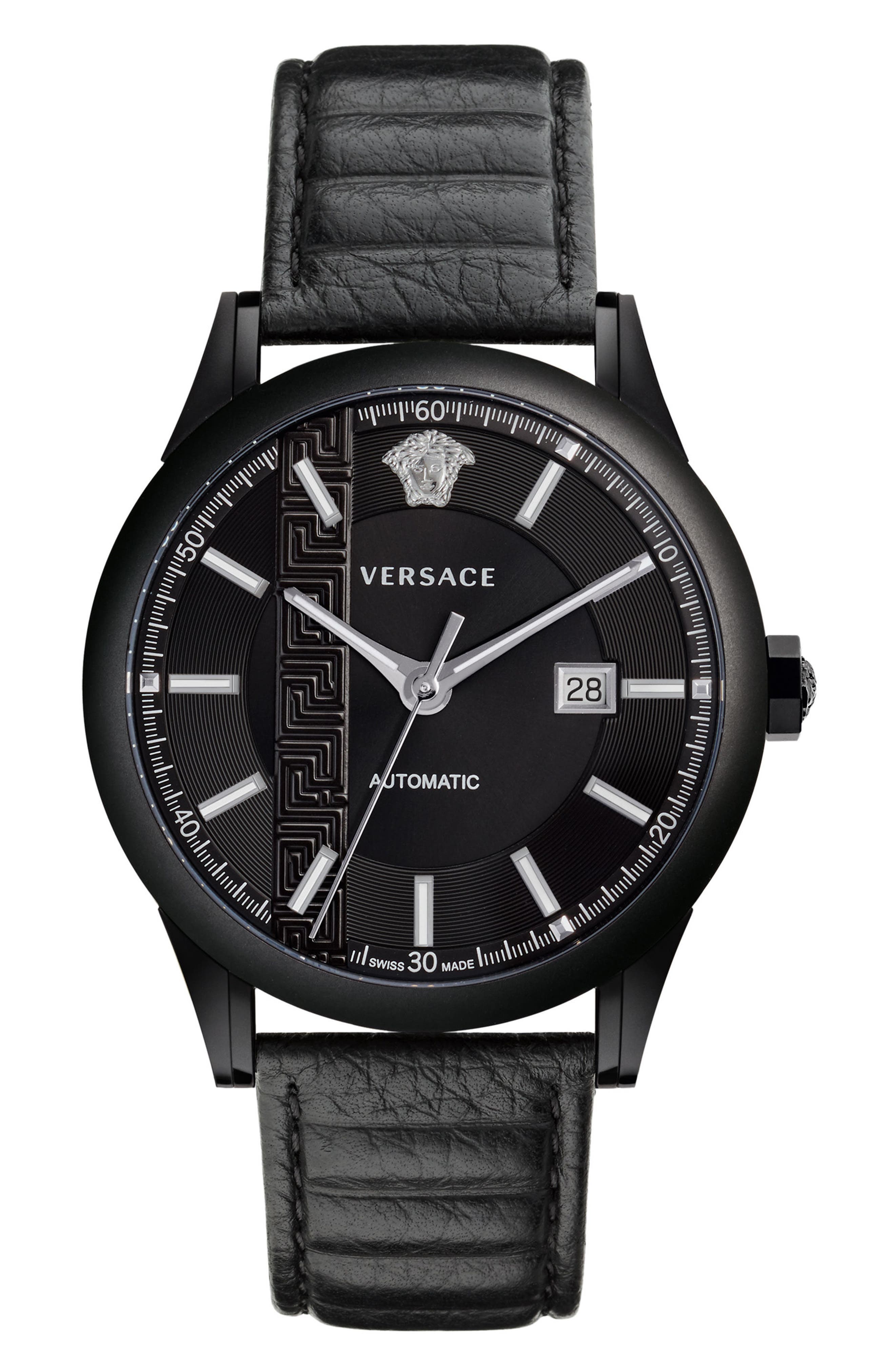 Versace Aiakos Automatic Leather Strap 