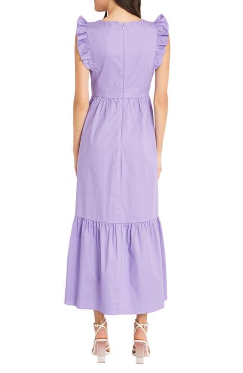 Shop Maggy London V-neck Sleeveless Solid Maxi Dress In Sunlit Alium