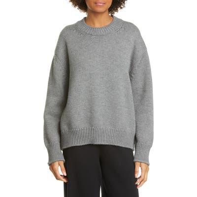 Mansur Gavriel Wool Crewneck Sweater, Grey