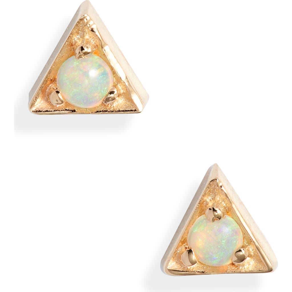 Anzie Cleo Triangle Stud Earrings In Yellow Gold
