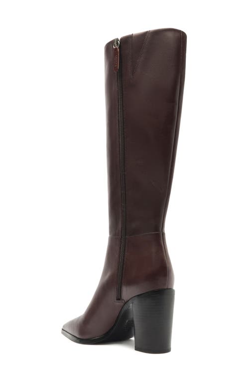 Shop Schutz Mikki Up Block Pointed Toe Knee High Boot In Brown