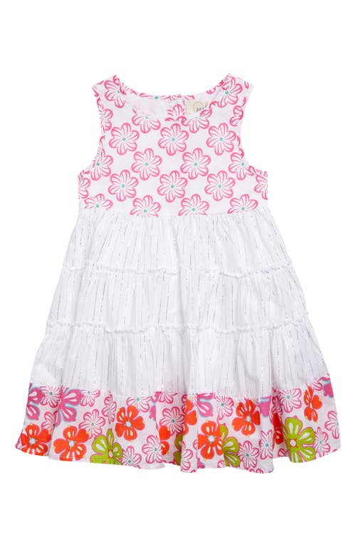 Peek Aren'T You Curious Kids' Floral Metallic Tiered Dress Print at Nordstrom,