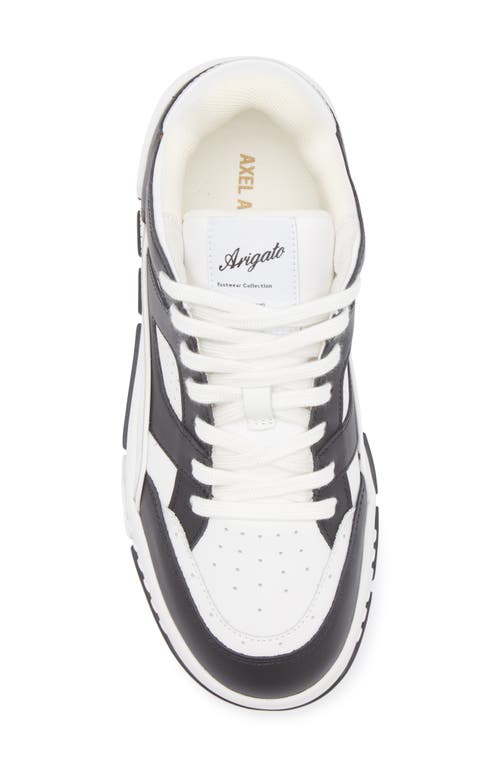 Axel Arigato 'area Lo' Black And White Low Top Sneakers With Laminated Leather In Leather Blend Woman In White/black