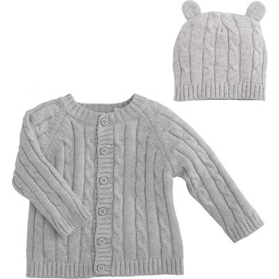 Infant Elegant Baby Cable Knit Sweater & Hat Set