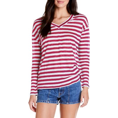 Michael Stars Melanie Slouchy Stripe Tee, Red