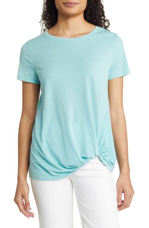caslon(r) Asymmetric Twist T-Shirt in Teal Shore