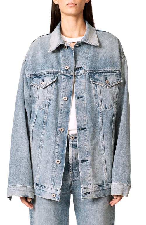 Interior The Remy Oversize Denim Trucker Jacket Faded at Nordstrom,