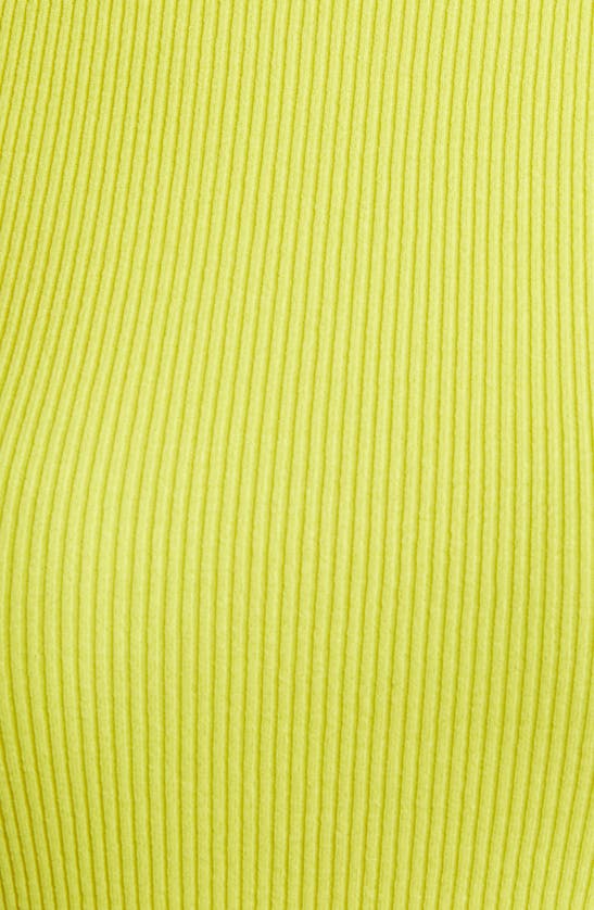 Shop Hugo Boss Feskies Rib Funnel Neck Sleeveless Sweater In Tennis Yellow