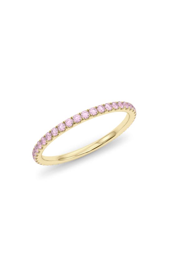 Shop Hautecarat Petite Fancy Pink Lab Created Diamond Eternity Ring In 18k Yellow Gold