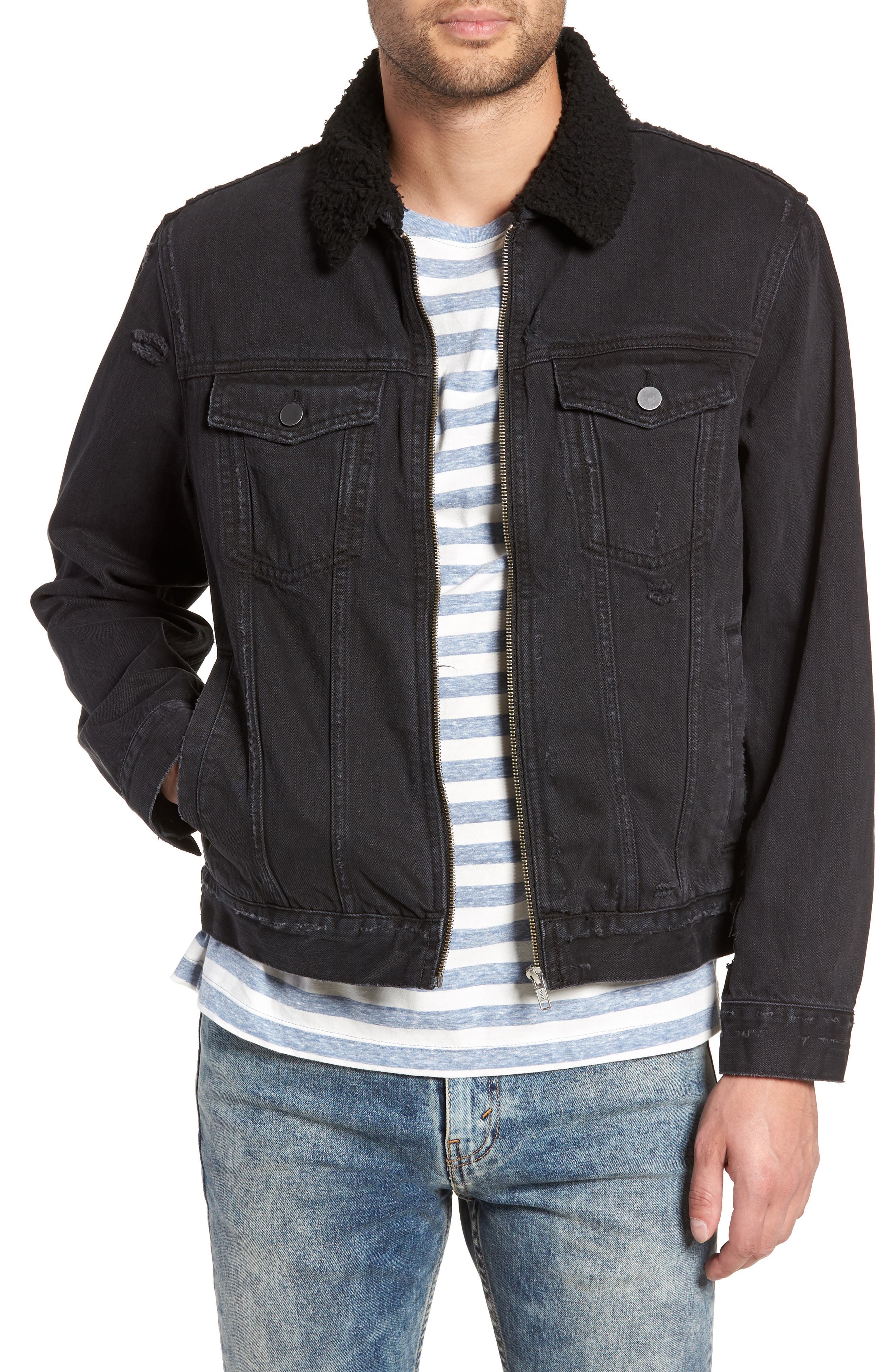 nordstrom black jean jacket