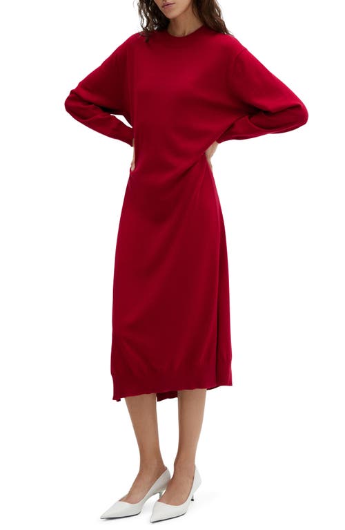 MANGO Long Sleeve Sweater Dress Red at Nordstrom,
