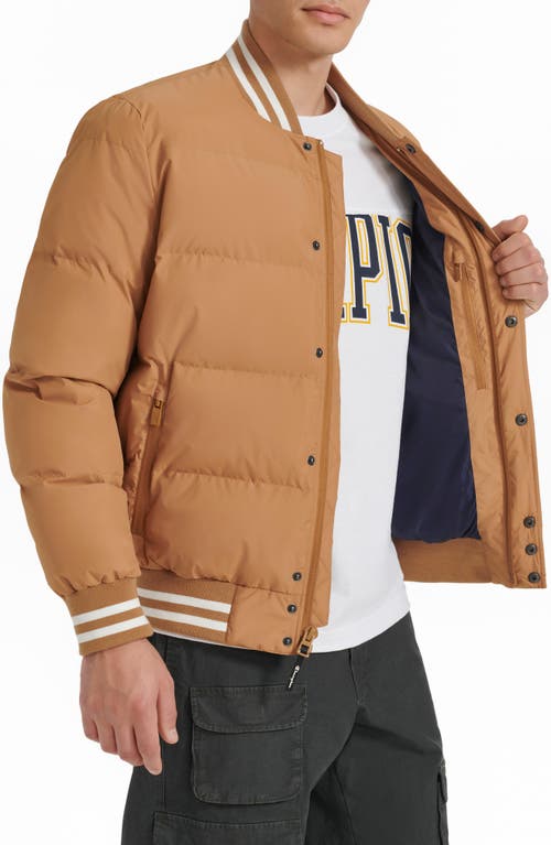 Champion Varsity Quilted Bomber Jacket In Tobacco