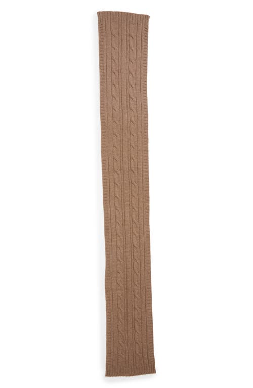 John Smedley Wooton Cable Stitch Recycled Cashmere & Merino Wool Scarf In Mushroom