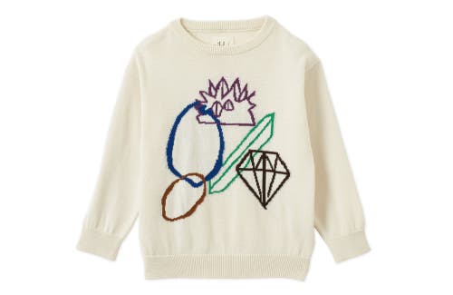 Vild House Of Little Organic Cotton Intarsia-knit Pullover In No.12-earth Rocks! Print