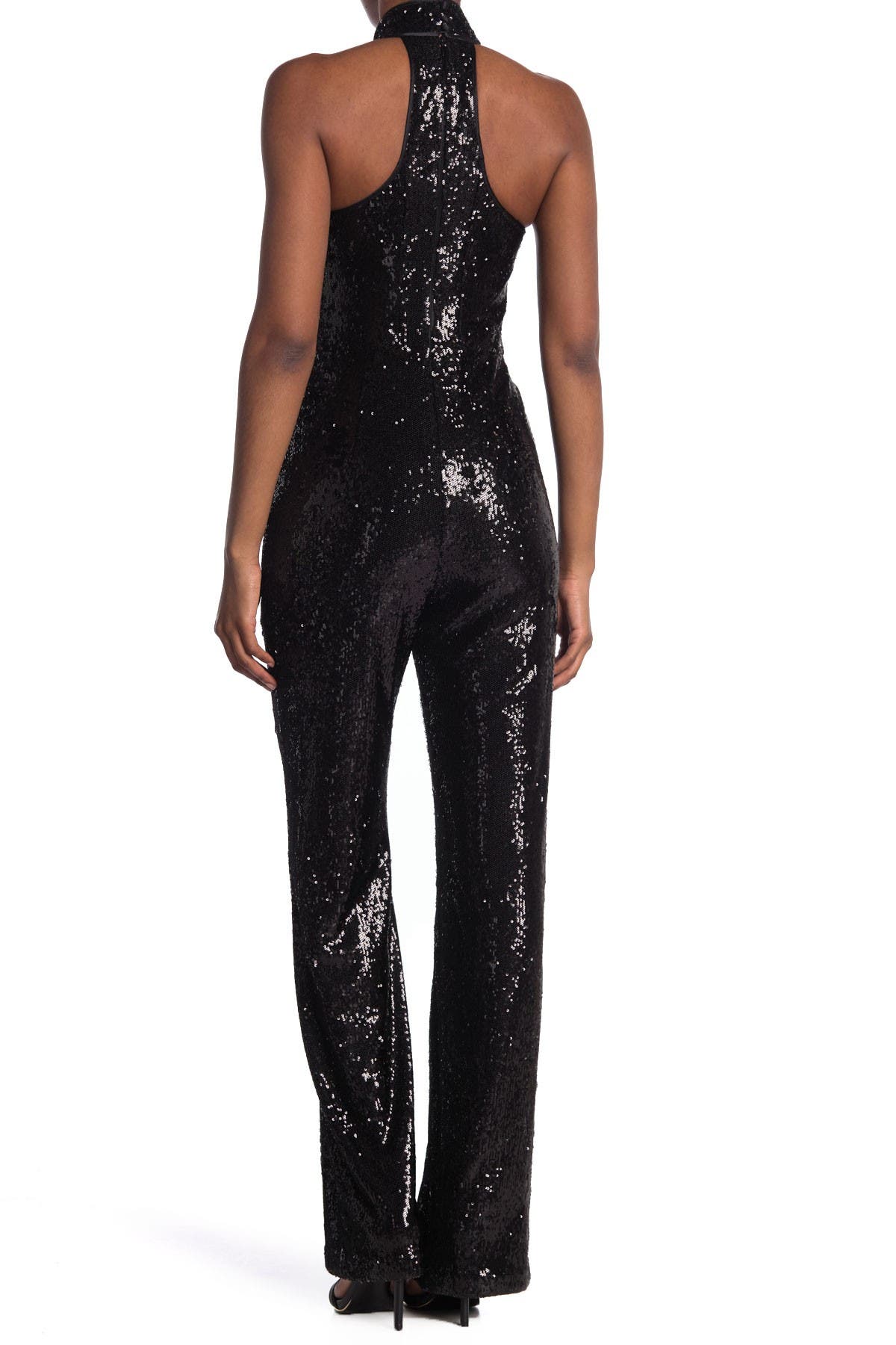 sequin halter jumpsuit