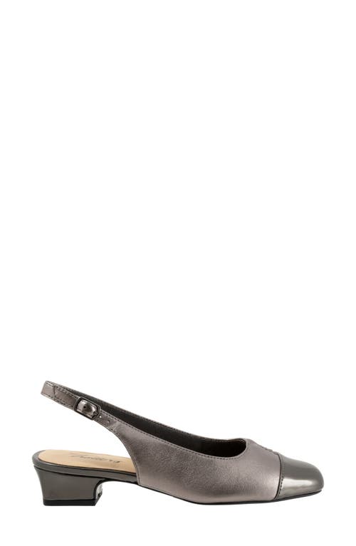 Trotters Dea Cap Toe Slingback Pump In Pewter