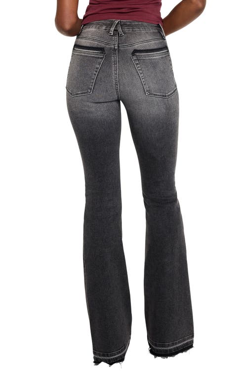 Shop Good American Good Releasr Hem Flare Jeans In Black338