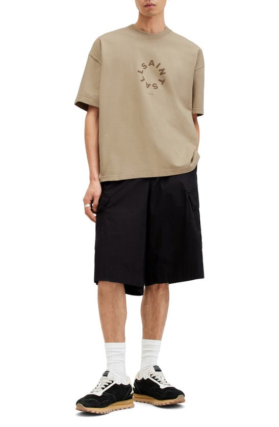 Shop Allsaints Tierra Logo Graphic T-shirt In Acre Brown