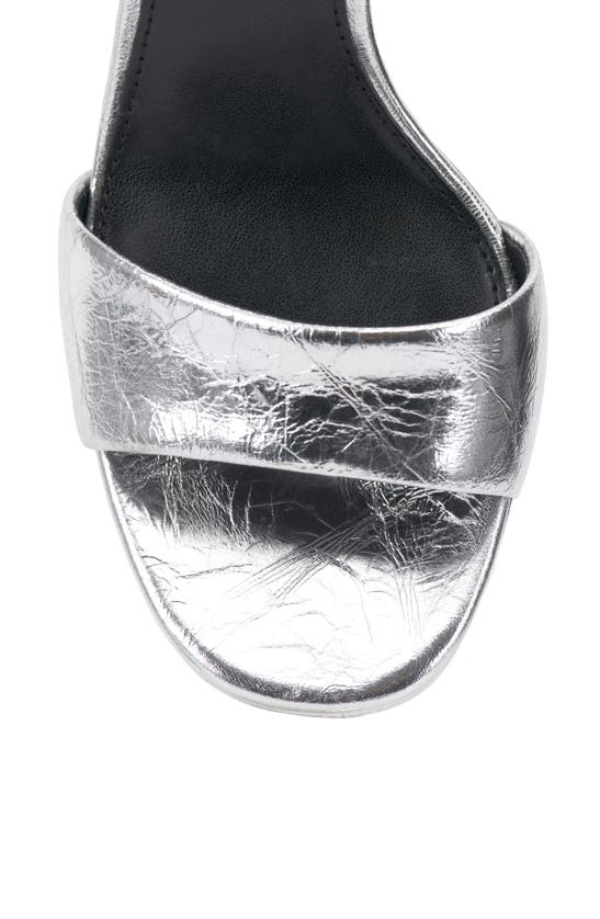 Vince Camuto Pendry Ankle Strap Platform Sandal In Silver Crackle Foil