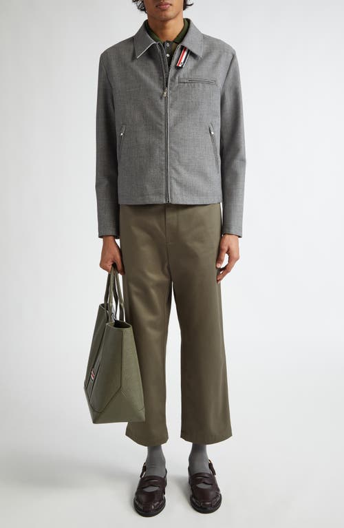 Shop Thom Browne Fit 2 Wool Hopsack Golf Jacket In Medium Grey