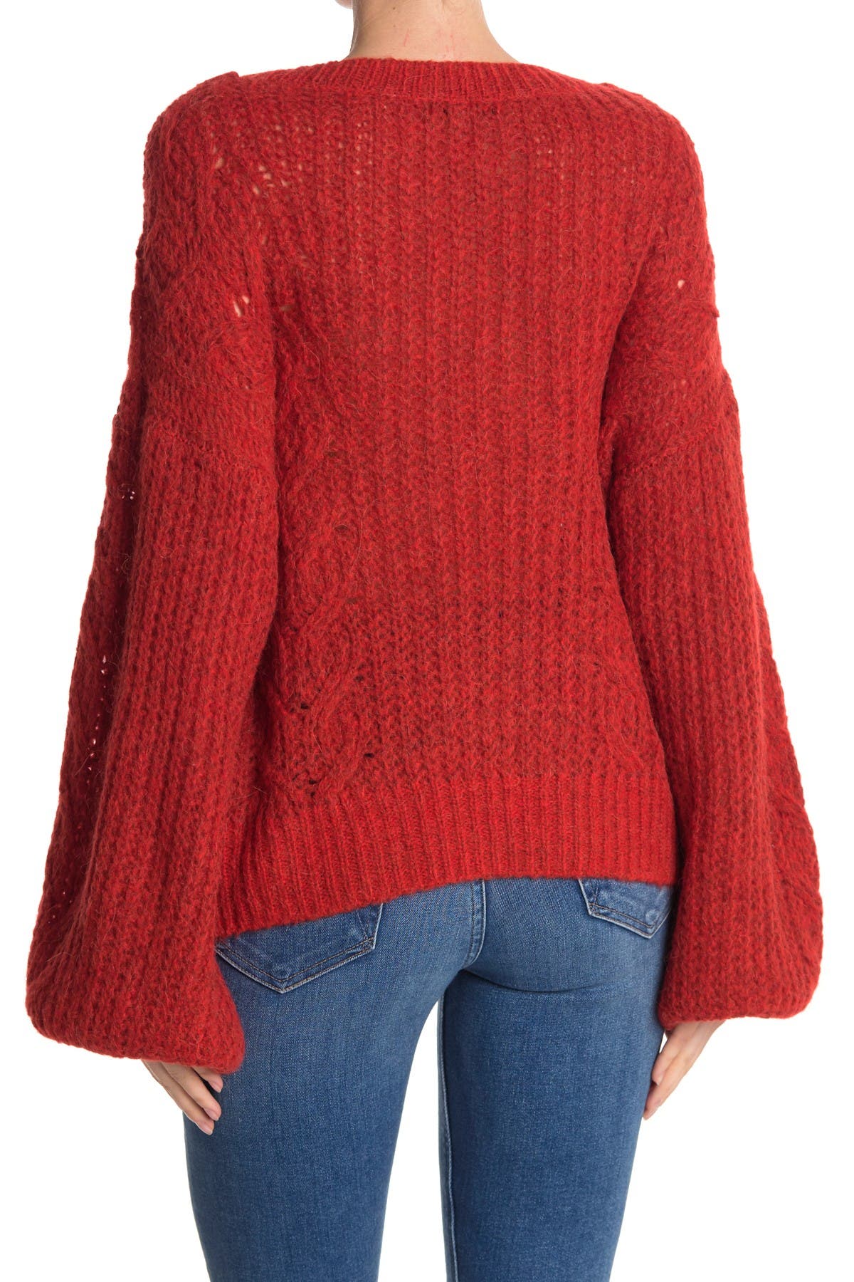 Joie Pravi Cable Knit Pullover Sweater In Bright Red