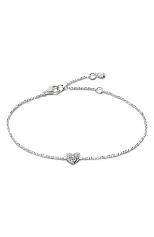 Monica Vinader Lab-Created Diamond Heart Charm Bracelet in Sterling Silver at Nordstrom