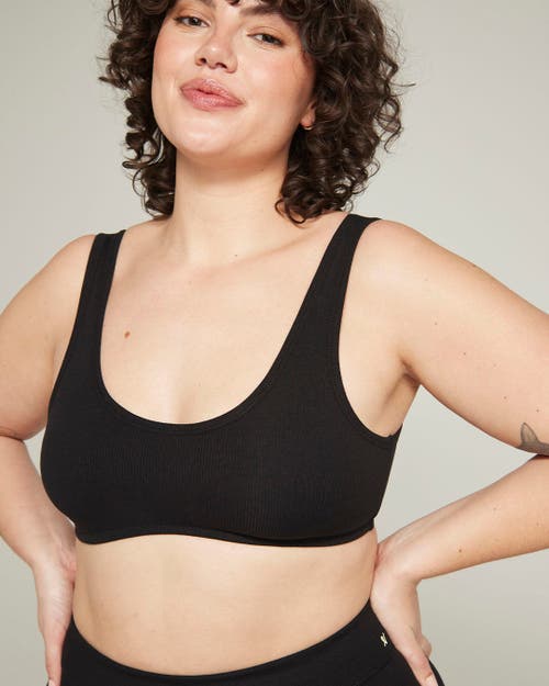 Nudea The Organic Cotton Dip Front Bralette In Black