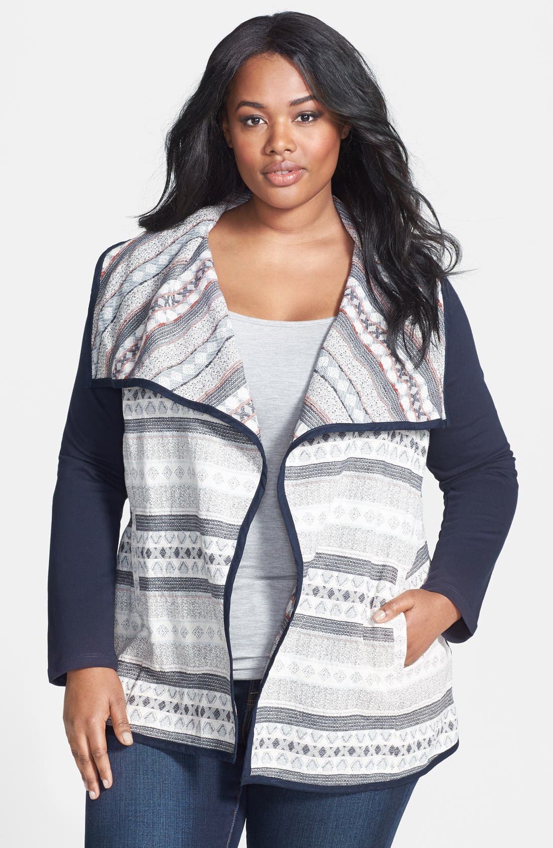 Lucky Brand Mixed Media Wrap (Plus Size) Nordstrom