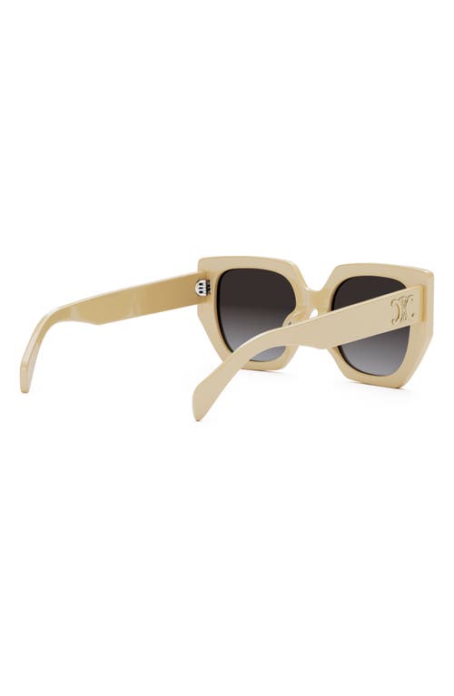 Shop Celine Triomphe 55mm Butterfly Sunglasses In Ivory/gradient Roviex