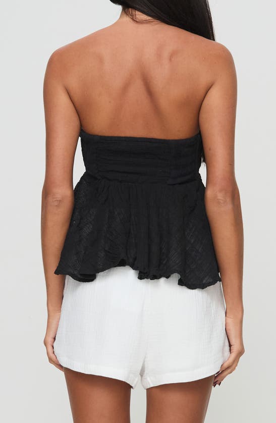 Princess Polly Summer Nights Strapless Top In Black Low Impact