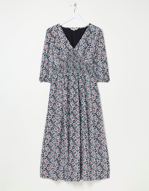 Shop Fatface Rene Wild Floral Midi Dress In Black