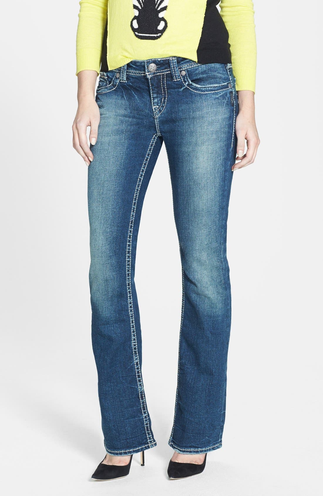 aiko bootcut silver jeans
