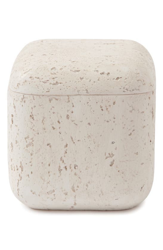 Shop Kassatex Aman Cotton Ball Jar In Ivory