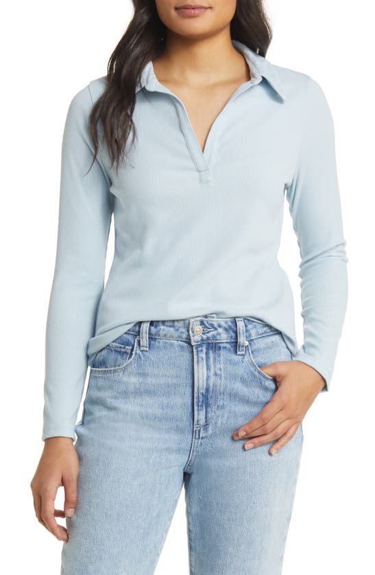 Shop Caslon Rib Polo Shirt In Blue Skyway