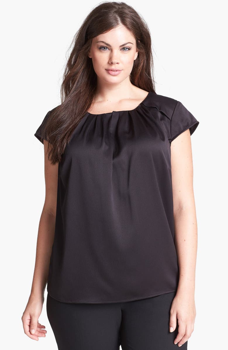 Anne Klein Textured Satin Blouse (Plus Size) | Nordstrom