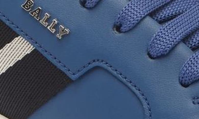 Shop Bally Moony Lizard Embossed Leather Sneaker In Blue Neon 23