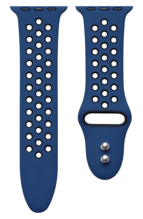 The Posh Tech Silicone Sport Apple Watch Band In Midnight Blue