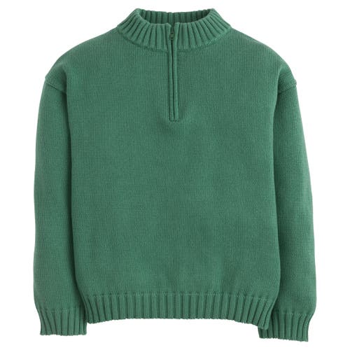 Little English Kids' Quarter Zip Sweater In Hunter Green